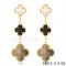 Fake Van Cleef & Arpels Magic Alhambra Earrings In Yellow Gold, 3 Motifs